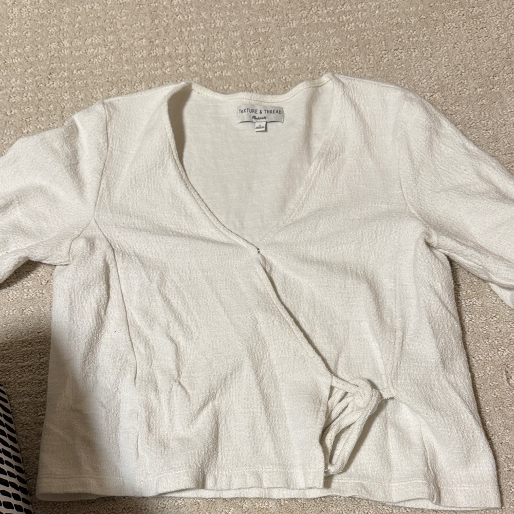 Madewell White Textured Blouse